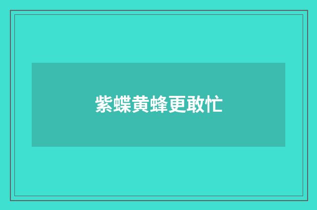 紫蝶黄蜂更敢忙