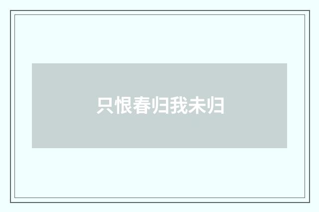 只恨春归我未归