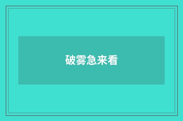 破雾急来看