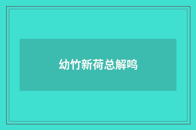 幼竹新荷总解鸣
