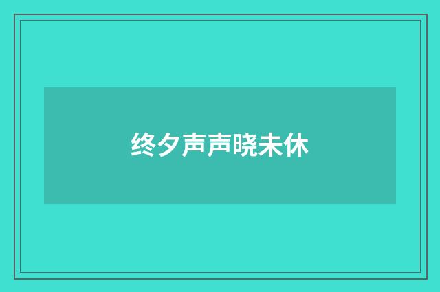 终夕声声晓未休