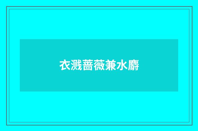 衣溅蔷薇兼水麝