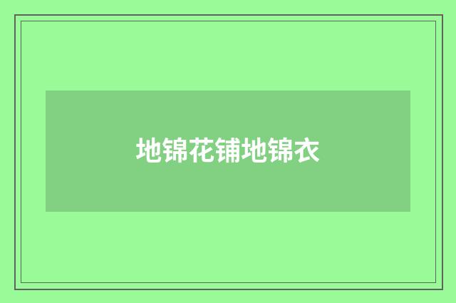 地锦花铺地锦衣