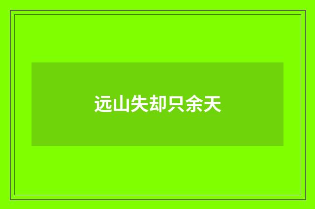 远山失却只余天