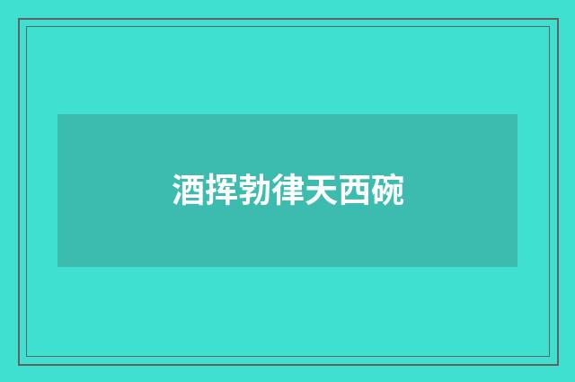 酒挥勃律天西碗