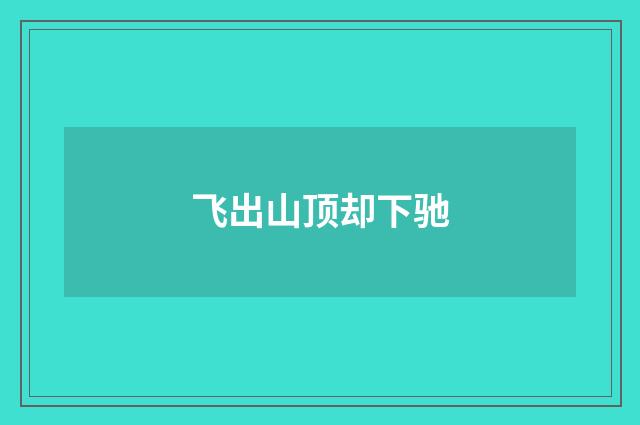飞出山顶却下驰