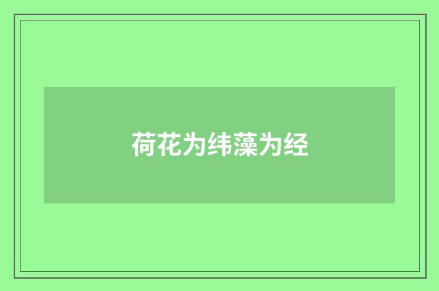 荷花为纬藻为经