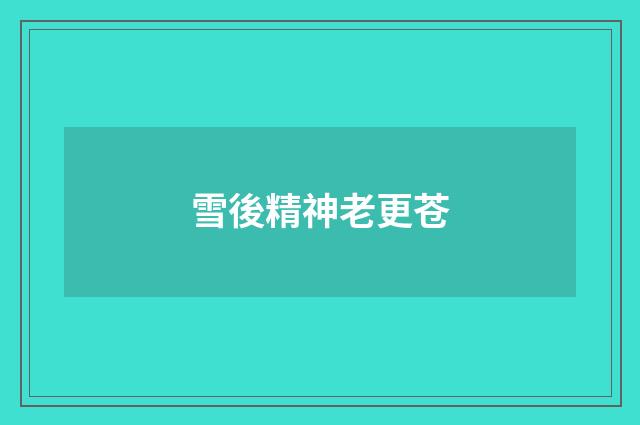 雪後精神老更苍