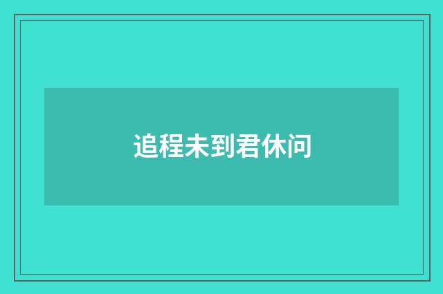 追程未到君休问