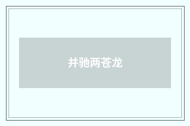 并驰两苍龙