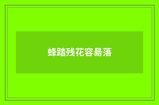 蜂踏残花容昜落