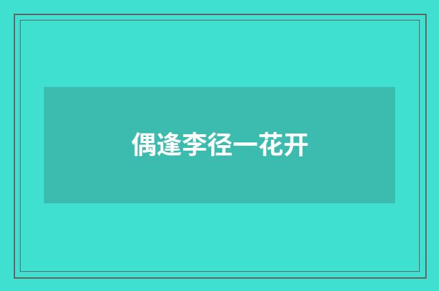 偶逢李径一花开