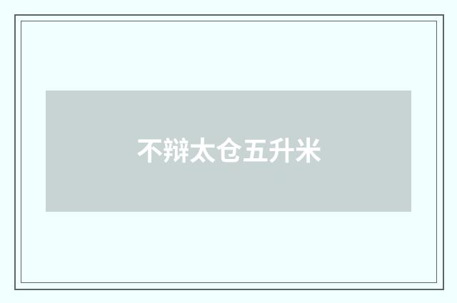 不辩太仓五升米