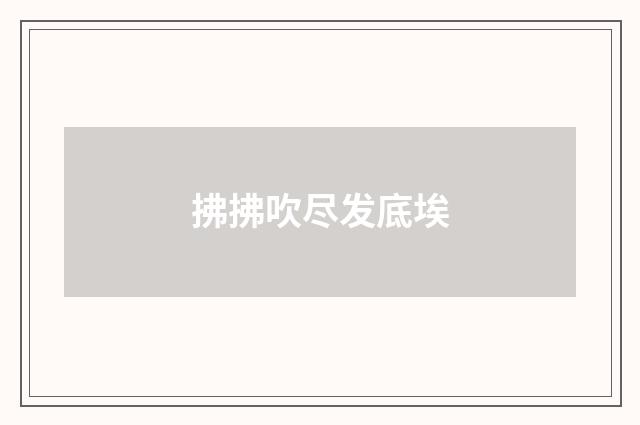 拂拂吹尽发底埃