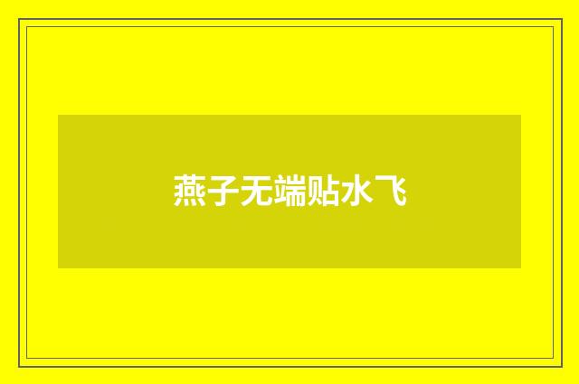 燕子无端贴水飞