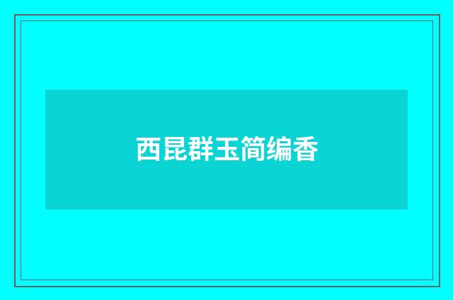 西昆群玉简编香