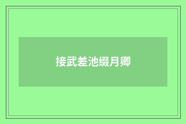 接武差池缀月卿