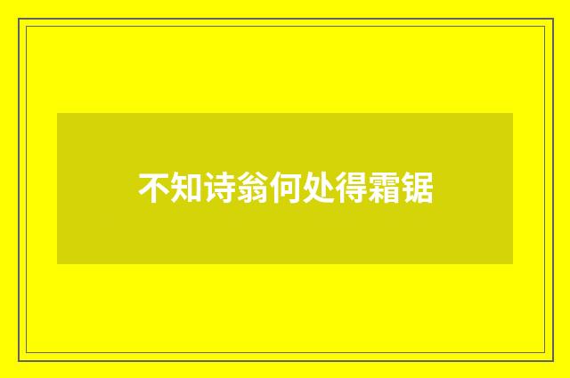 不知诗翁何处得霜锯