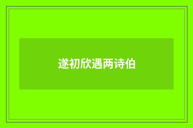 遂初欣遇两诗伯