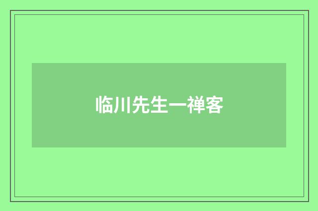 临川先生一禅客