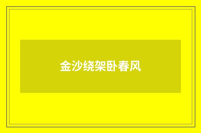 金沙绕架卧春风