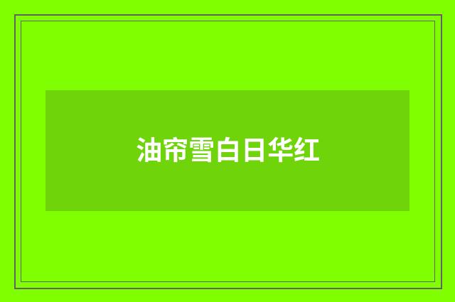 油帘雪白日华红