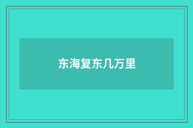 东海复东几万里