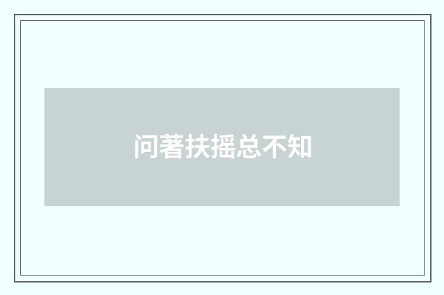 问著扶摇总不知