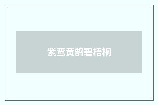 紫鸾黄鹄碧梧桐