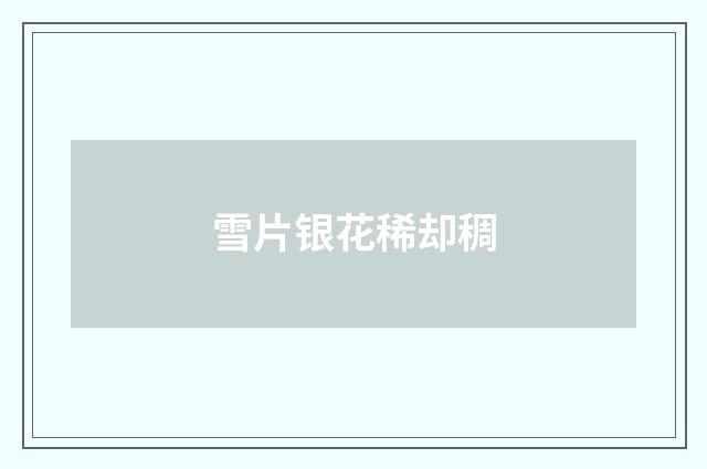 雪片银花稀却稠