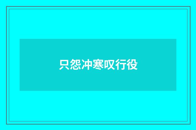 只怨冲寒叹行役