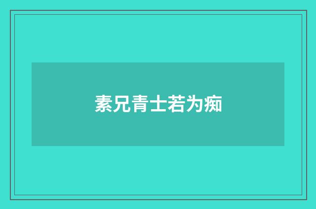 素兄青士若为痴