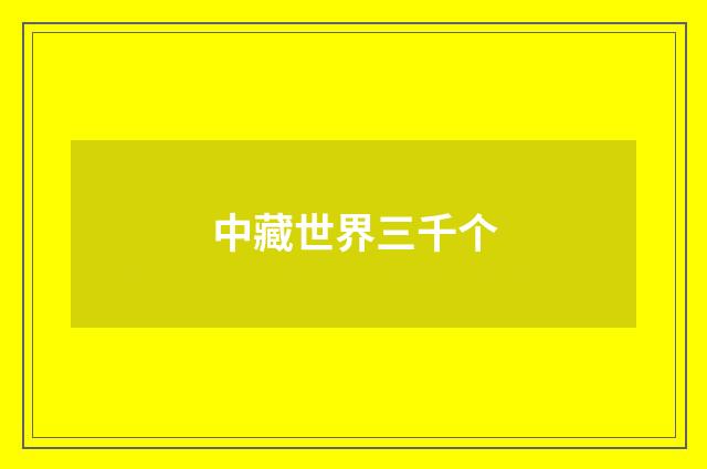 中藏世界三千个