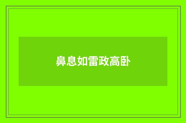鼻息如雷政高卧