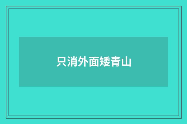 只消外面矮青山