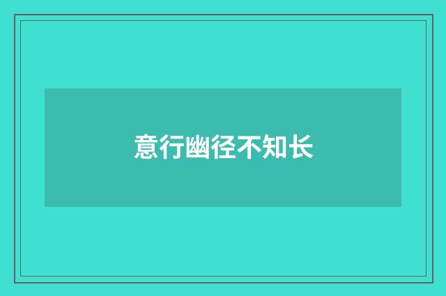 意行幽径不知长