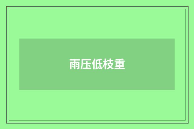 雨压低枝重