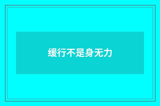 缓行不是身无力