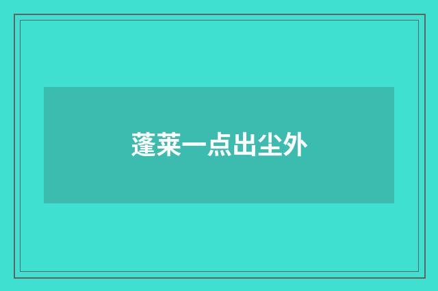 蓬莱一点出尘外