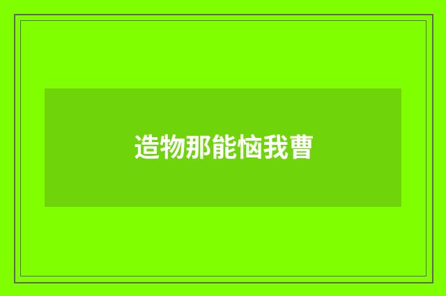 造物那能恼我曹
