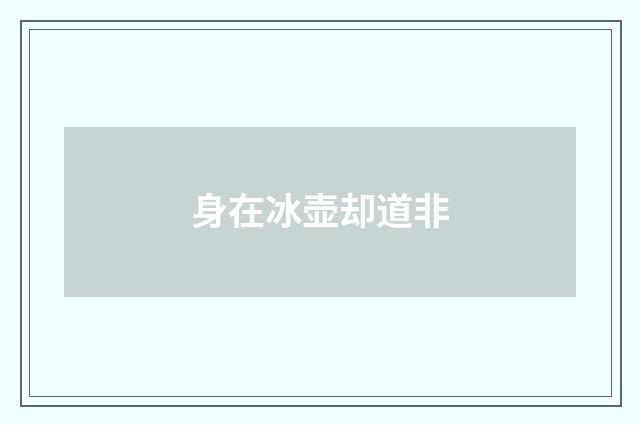 身在冰壶却道非