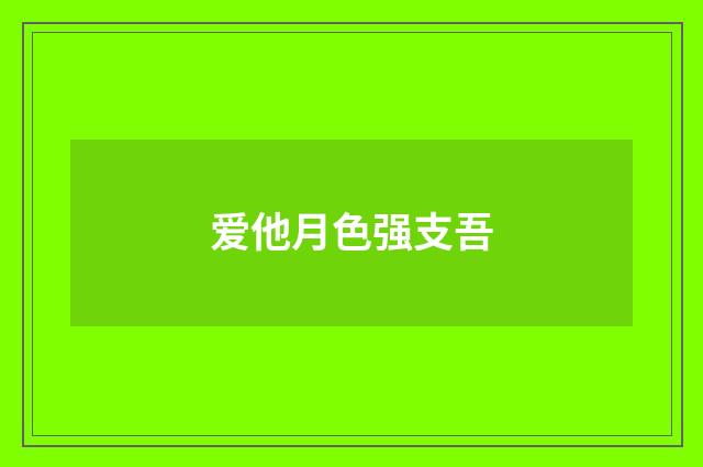 爱他月色强支吾