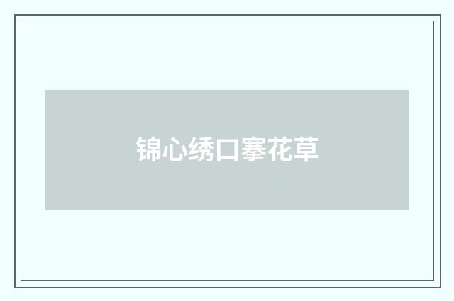 锦心绣口搴花草