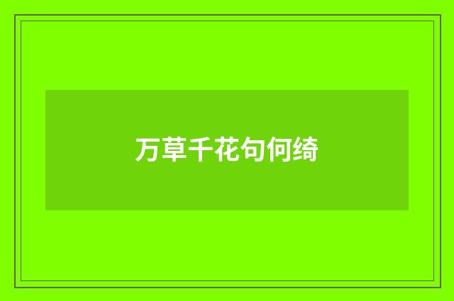 万草千花句何绮