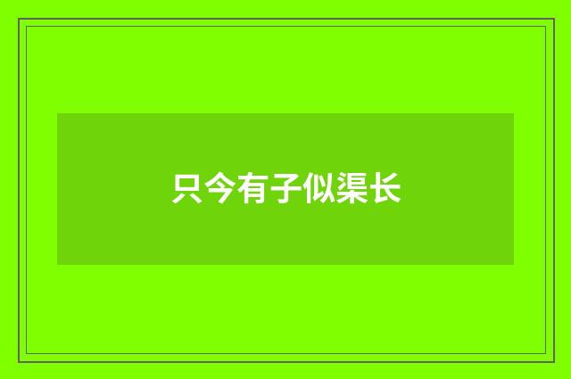 只今有子似渠长