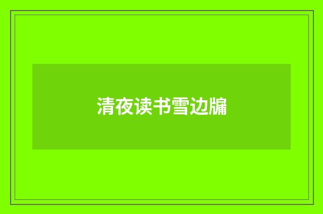 清夜读书雪边牖