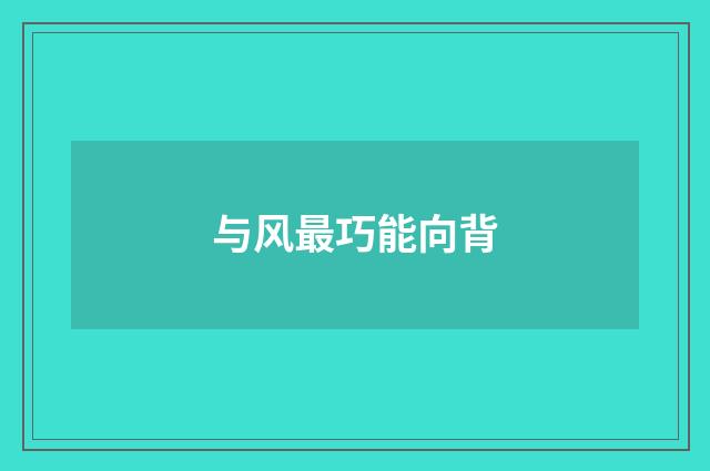 与风最巧能向背