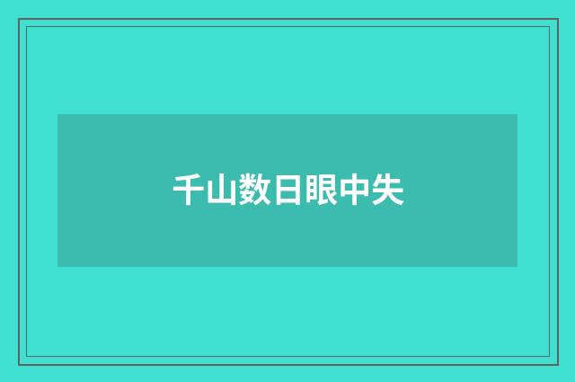 千山数日眼中失
