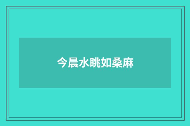 今晨水眺如桑麻