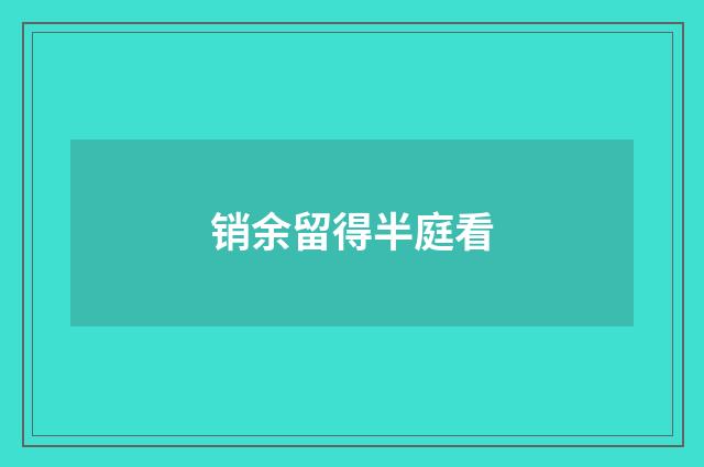 销余留得半庭看